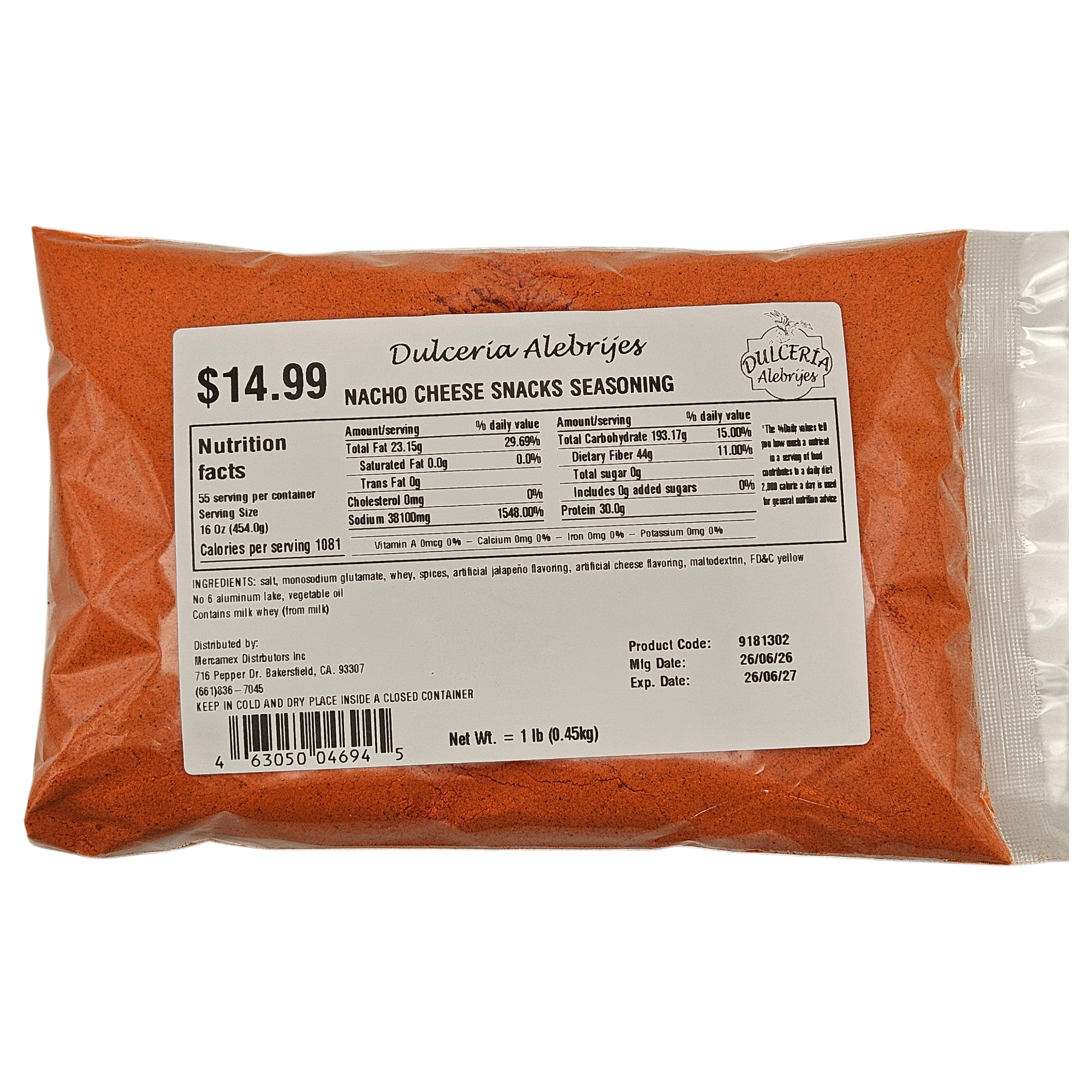 Nacho Cheese Snacks Seasoning 1lb
