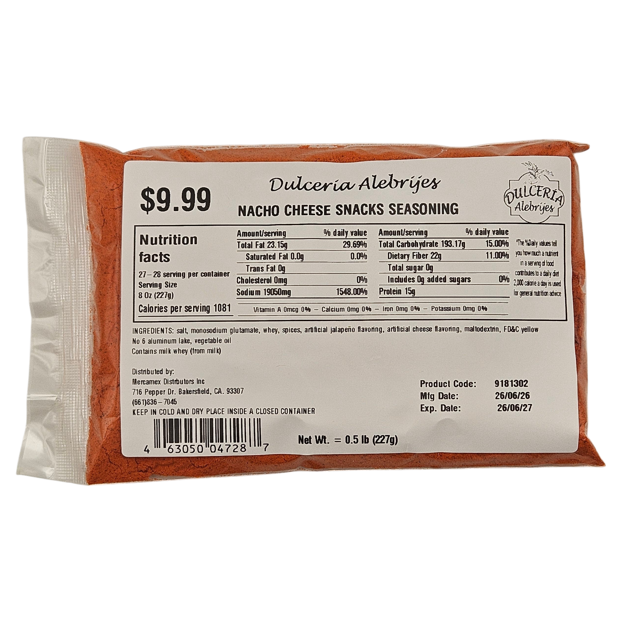 Nacho Cheese Snacks Seasoning 0.5 lb