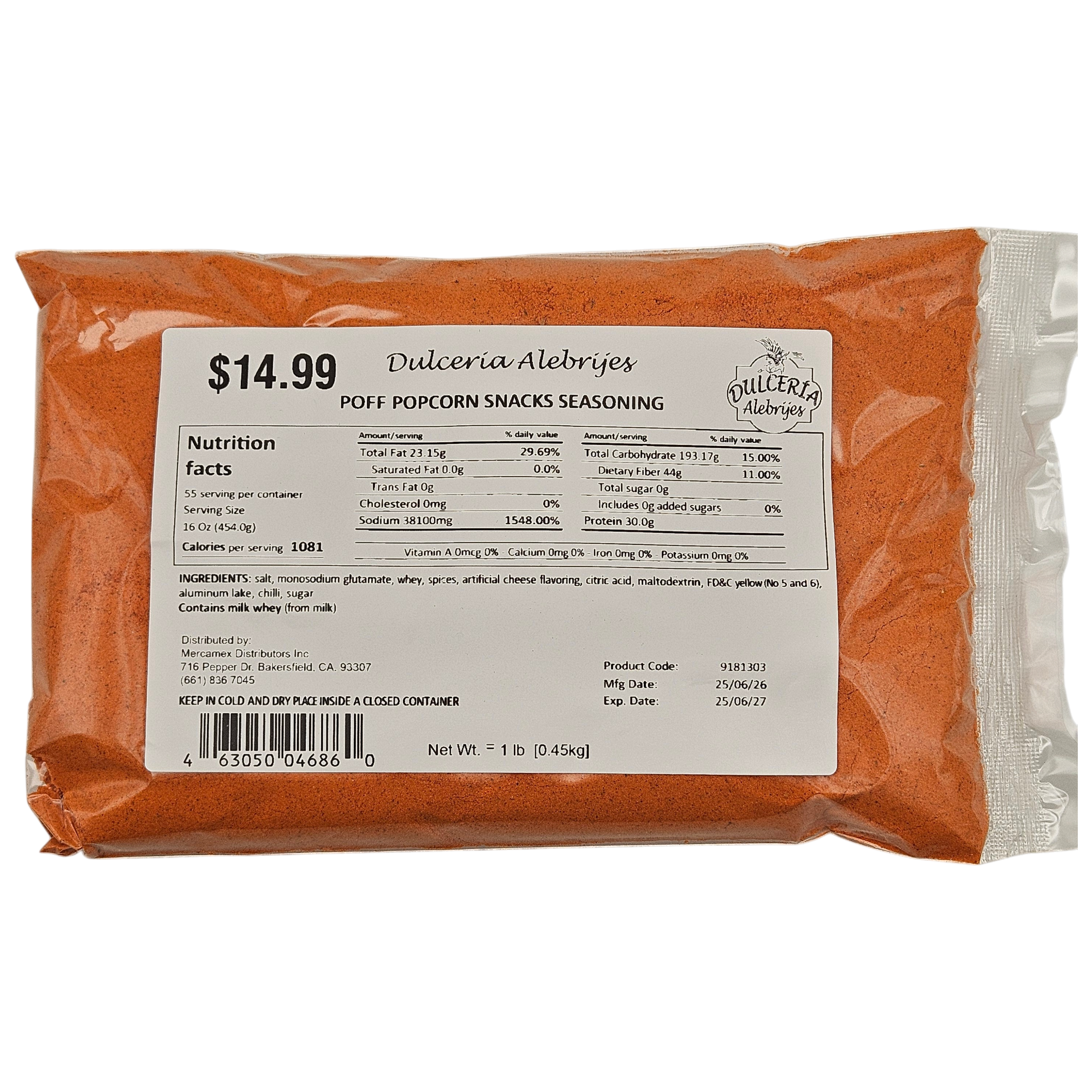 Poff Popcorn Snacks Seasoning 1lb