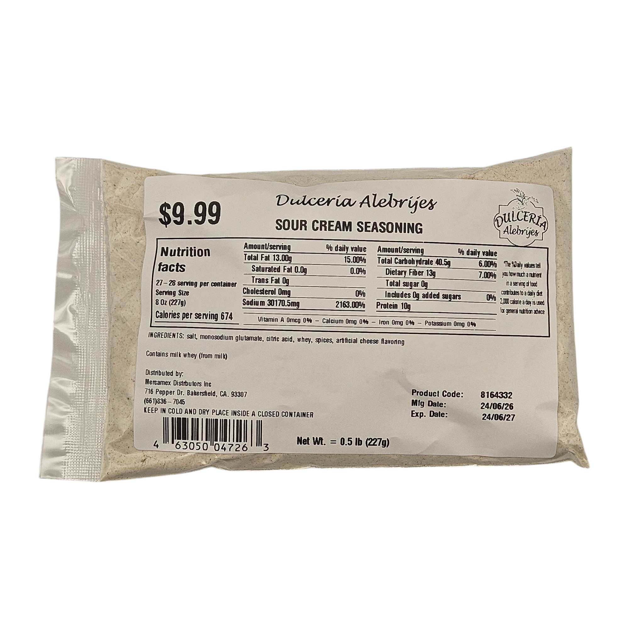 Sour Cream Seasoning 0.5 lb