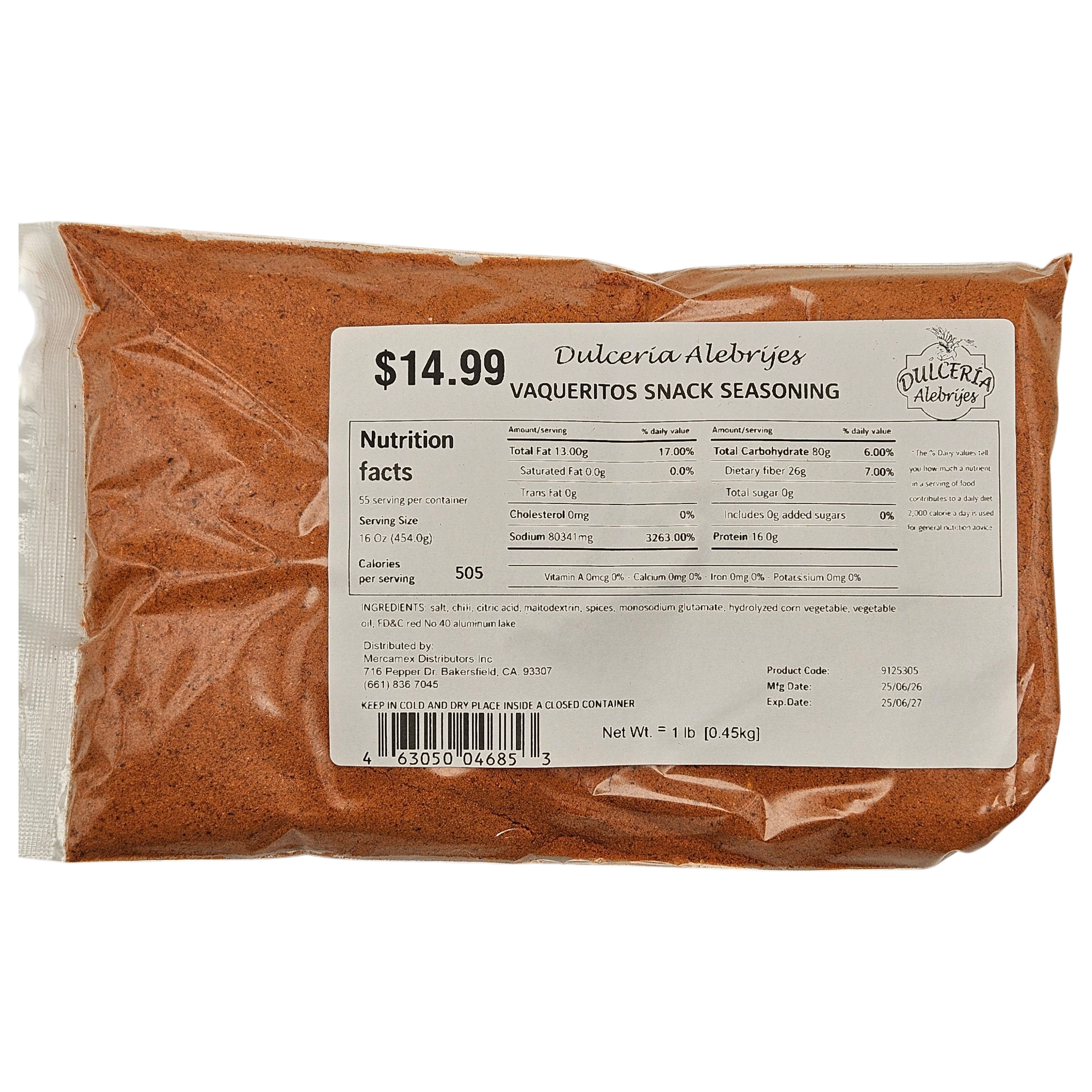 Vaqueritos Snack Seasoning 1lb