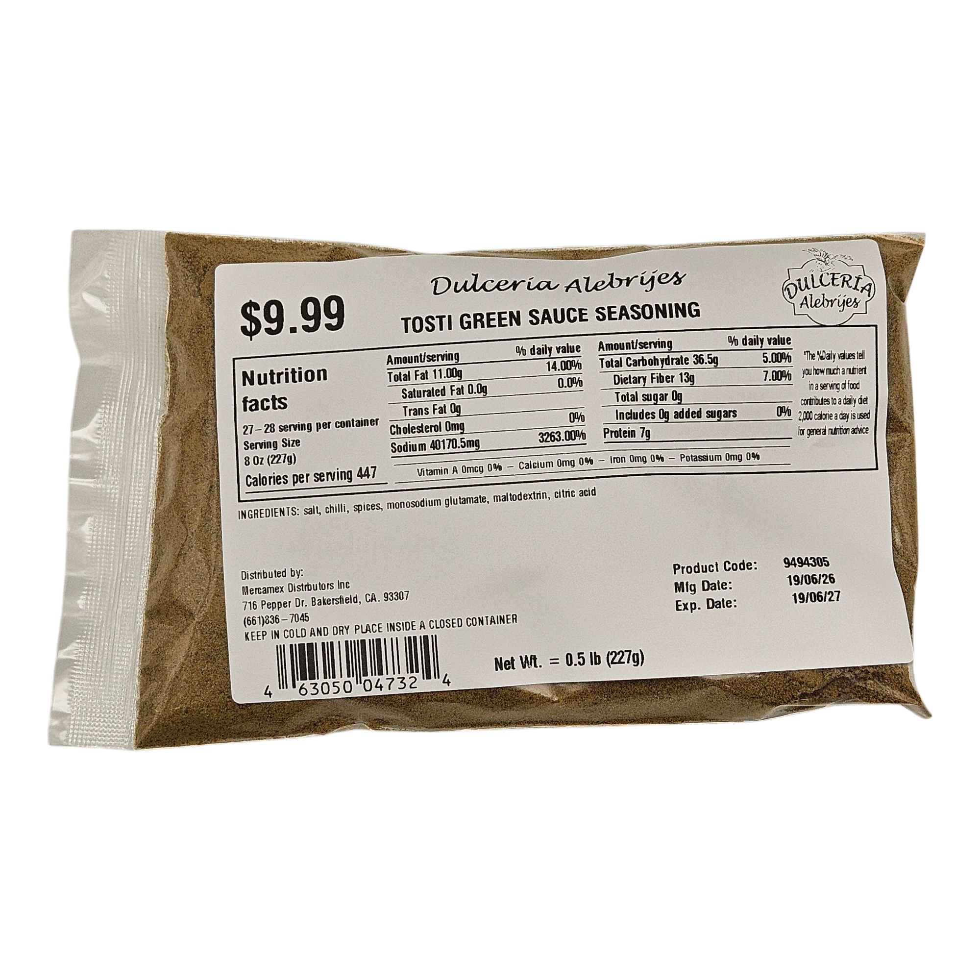 Tosti Green Sauce Seasoning 0.5 lb